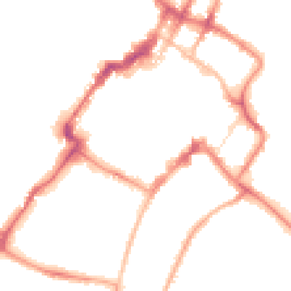 Night-time road noise heatmap for GL50 1JU