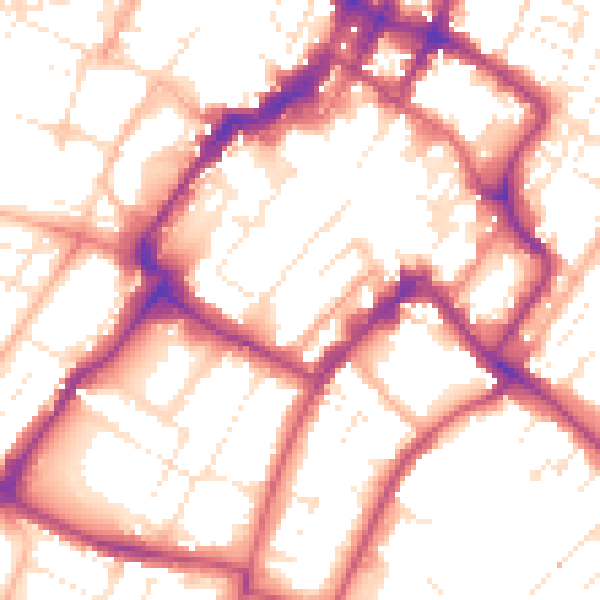 Daytime road noise heatmap for GL50 1JX