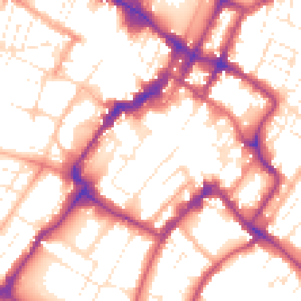 Daytime road noise heatmap for GL50 1JZ
