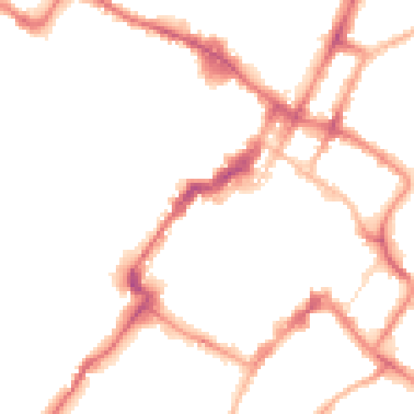 Night-time road noise heatmap for GL50 1LE