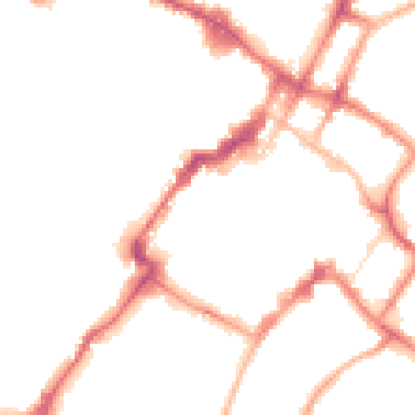 Night-time road noise heatmap for GL50 1LY