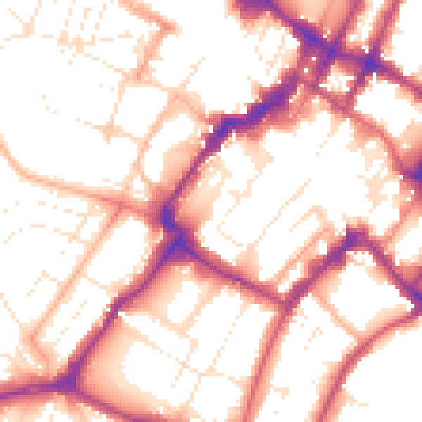 Daytime road noise heatmap for GL50 1NB