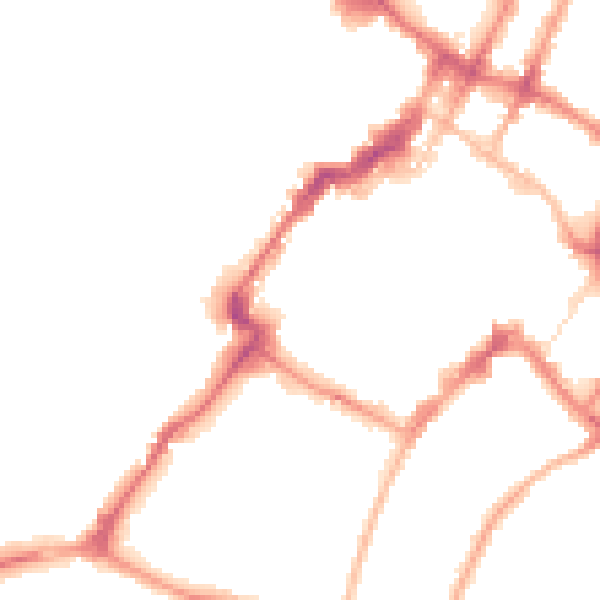 Night-time road noise heatmap for GL50 1NB