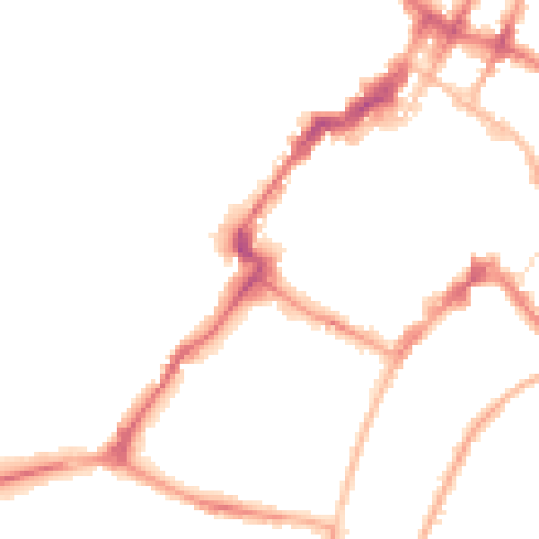 Night-time road noise heatmap for GL50 1NL