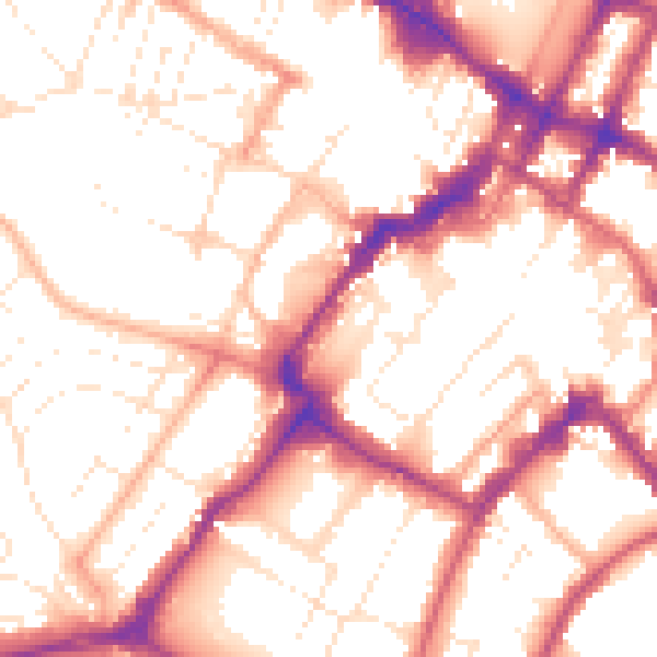 Daytime road noise heatmap for GL50 1PJ