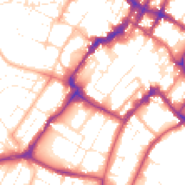 Daytime road noise heatmap for GL50 1PQ