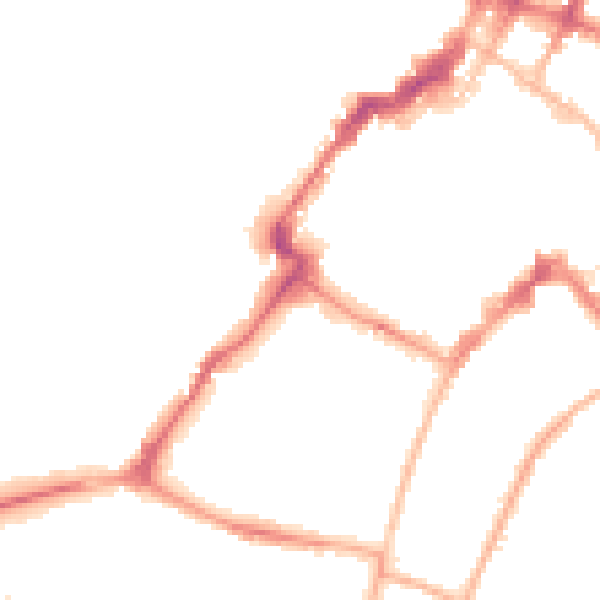 Night-time road noise heatmap for GL50 1PZ