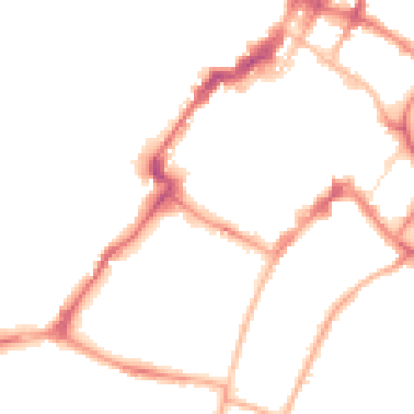 Night-time road noise heatmap for GL50 1QB