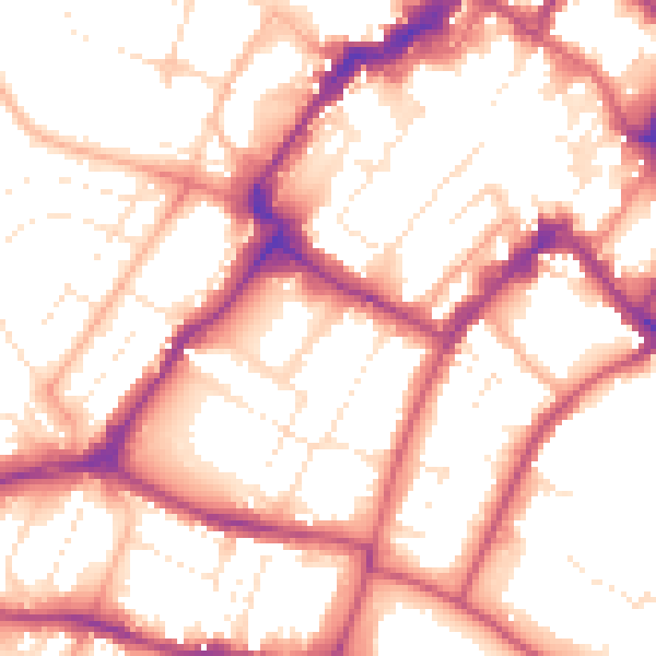 Daytime road noise heatmap for GL50 1QZ