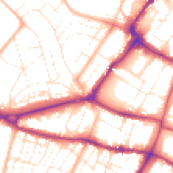 Daytime road noise heatmap for GL50 1SY