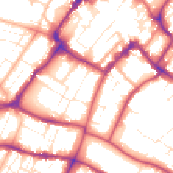 Daytime road noise heatmap for GL50 1TW