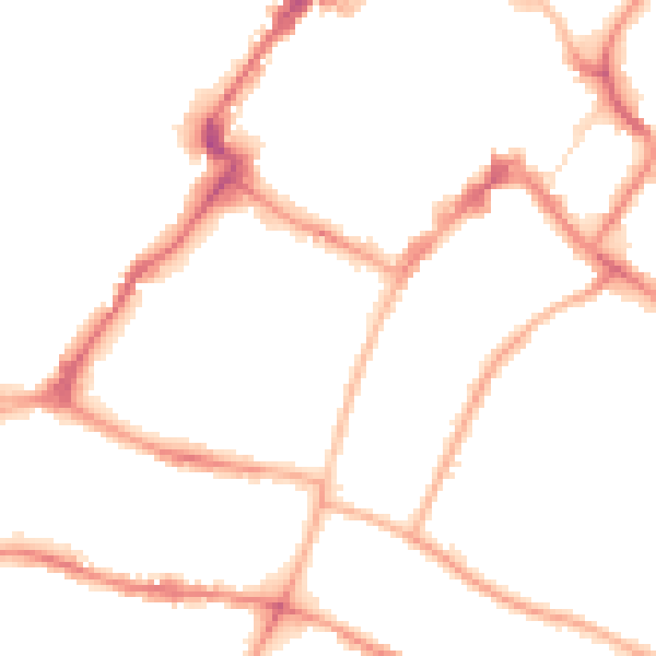 Night-time road noise heatmap for GL50 1TW