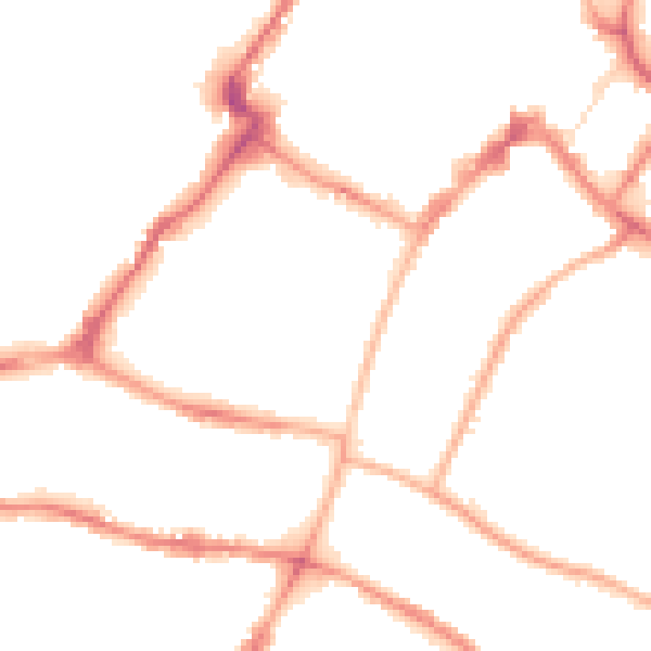 Night-time road noise heatmap for GL50 1TX