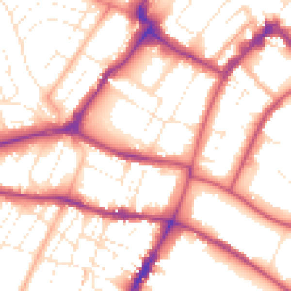 Daytime road noise heatmap for GL50 1UA