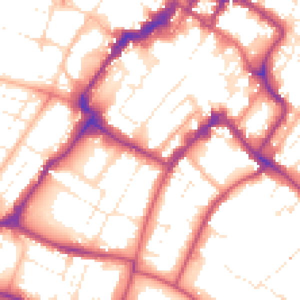 Daytime road noise heatmap for GL50 1XN