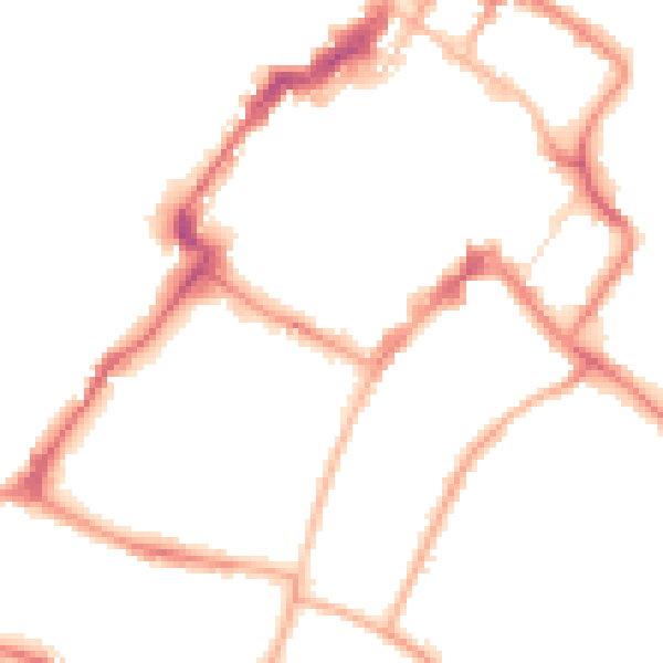 Night-time road noise heatmap for GL50 1XN