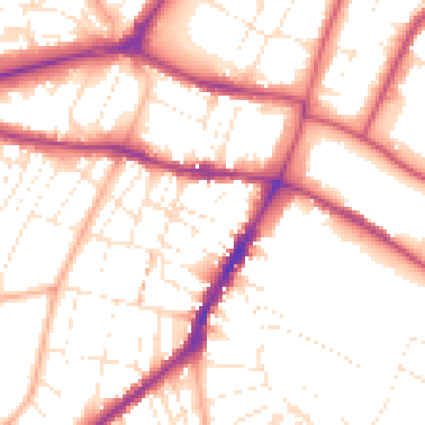 Daytime road noise heatmap for GL50 2AU