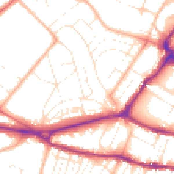 Daytime road noise heatmap for GL50 2JT
