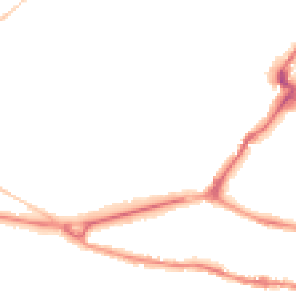 Night-time road noise heatmap for GL50 2JT