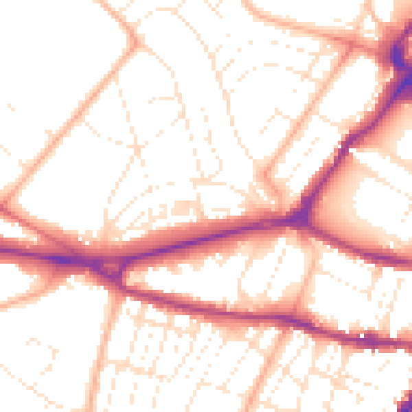 Daytime road noise heatmap for GL50 2LJ