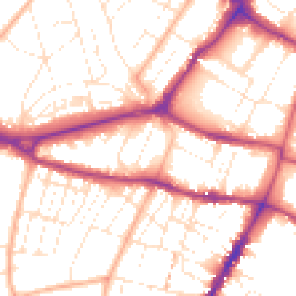 Daytime road noise heatmap for GL50 2QH