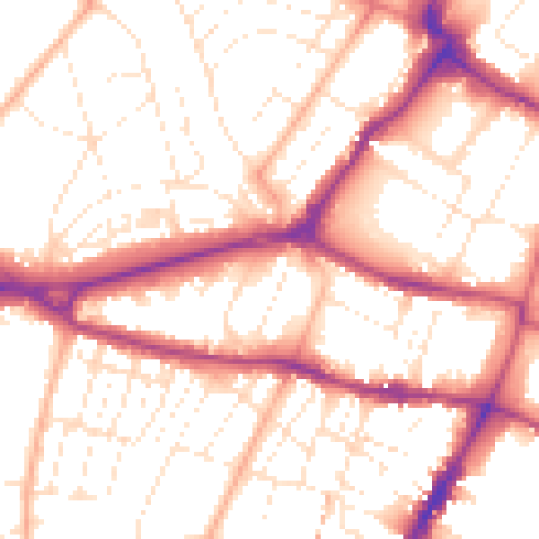 Daytime road noise heatmap for GL50 2QJ