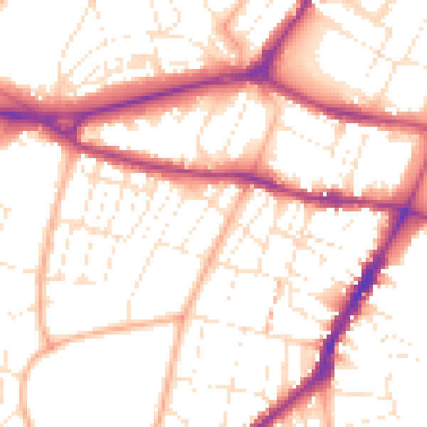 Daytime road noise heatmap for GL50 2QX
