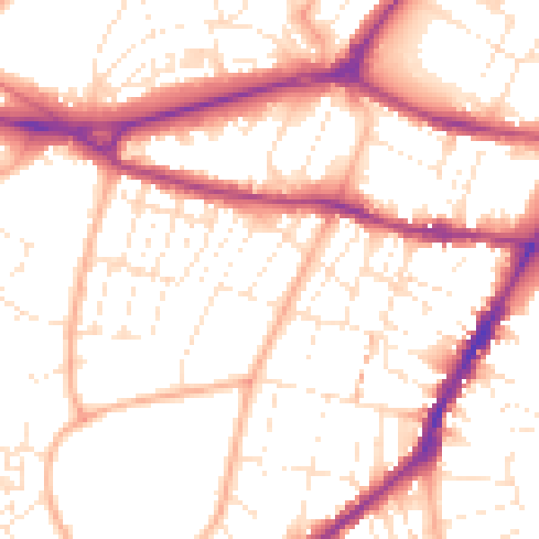 Daytime road noise heatmap for GL50 2QY