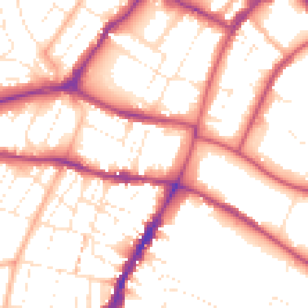 Daytime road noise heatmap for GL50 2XB