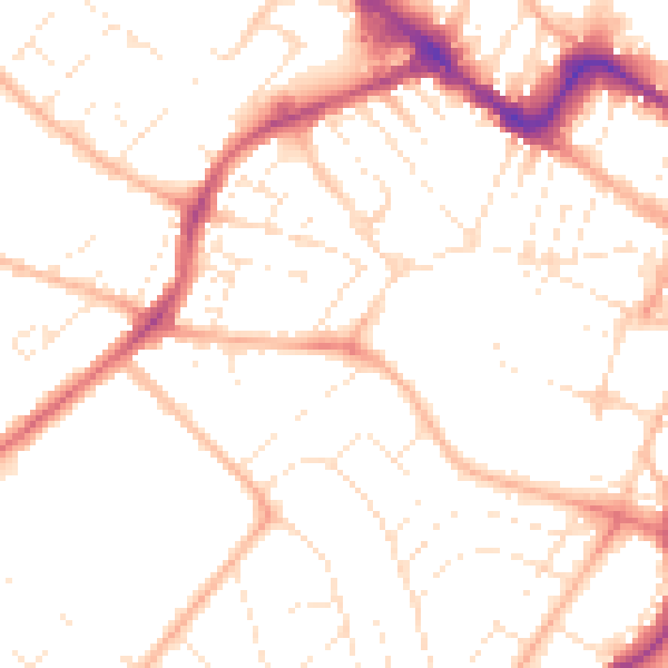 Daytime road noise heatmap for GL50 3EG
