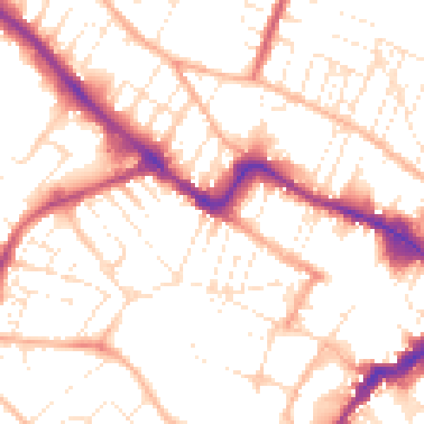 Daytime road noise heatmap for GL50 3NZ