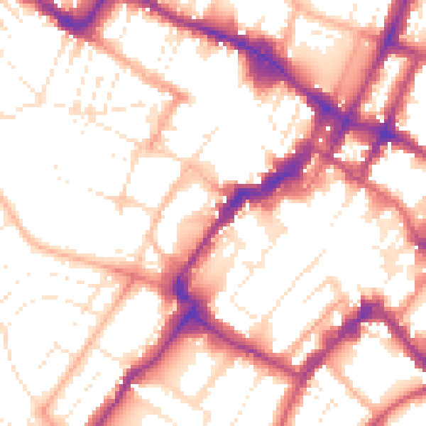 Daytime road noise heatmap for GL50 3PE