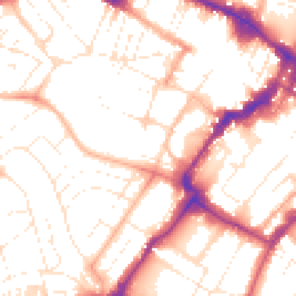 Daytime road noise heatmap for GL50 3QE