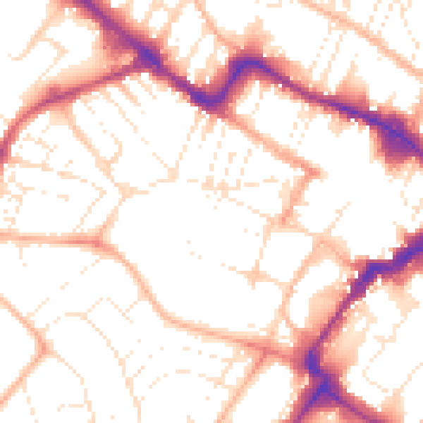 Daytime road noise heatmap for GL50 3QJ