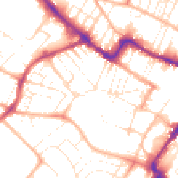 Daytime road noise heatmap for GL50 3QP