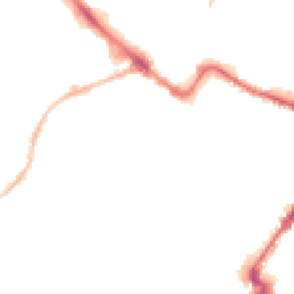 Night-time road noise heatmap for GL50 3QP