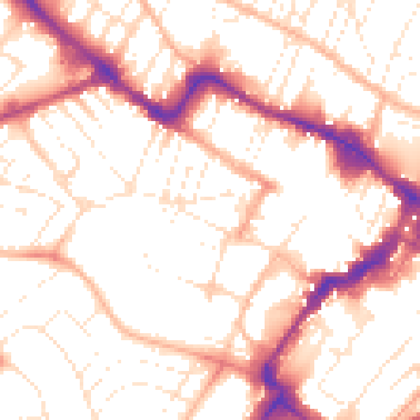 Daytime road noise heatmap for GL50 3QQ