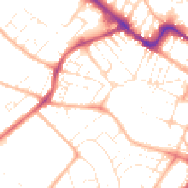 Daytime road noise heatmap for GL50 3QX