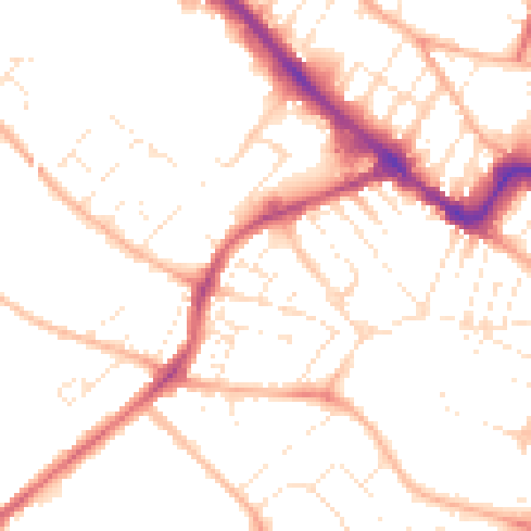 Daytime road noise heatmap for GL50 3RQ
