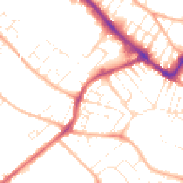 Daytime road noise heatmap for GL50 3RY