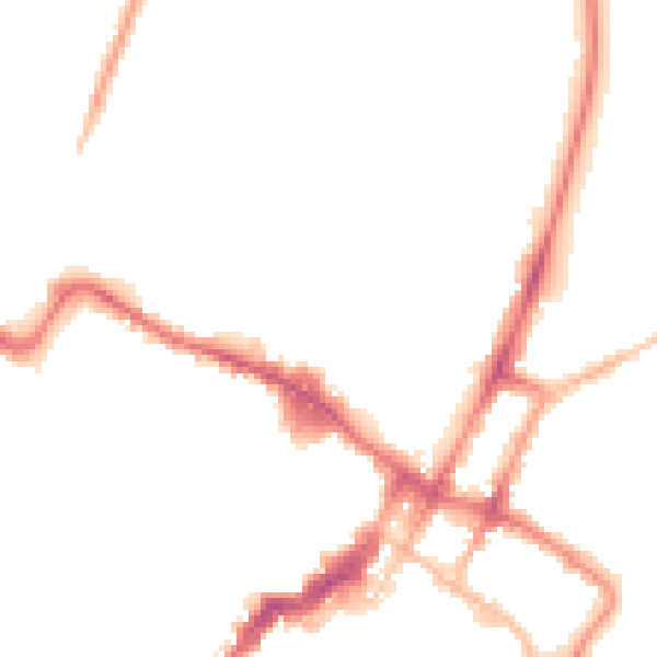 Night-time road noise heatmap for GL50 4AE