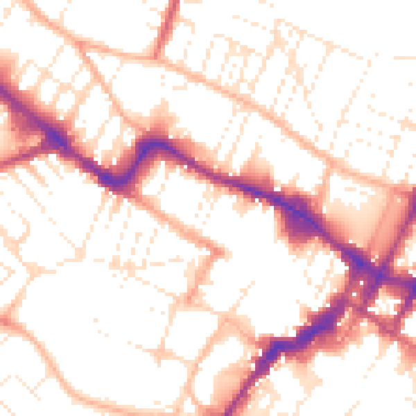 Daytime road noise heatmap for GL50 4AW