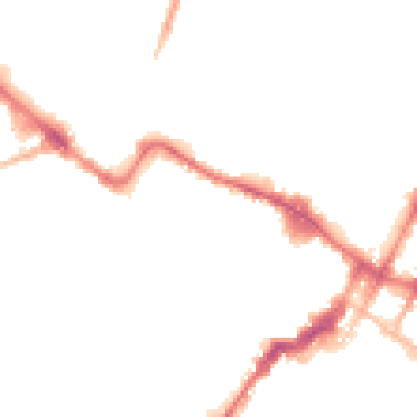 Night-time road noise heatmap for GL50 4AW