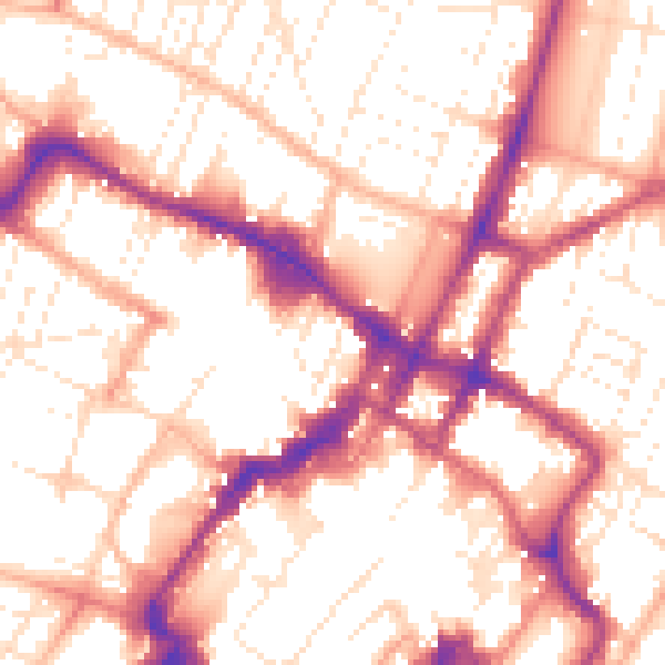 Daytime road noise heatmap for GL50 4EB