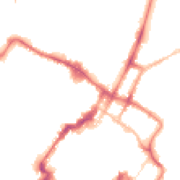 Night-time road noise heatmap for GL50 4EB