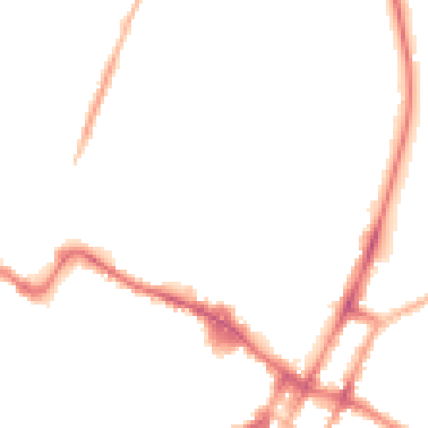 Night-time road noise heatmap for GL50 4GQ