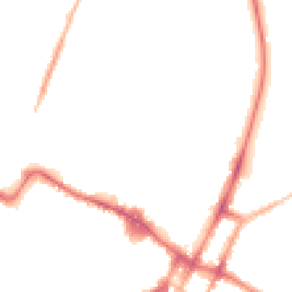 Night-time road noise heatmap for GL50 4LU