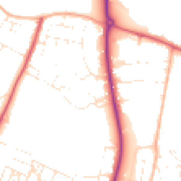 Daytime road noise heatmap for GL50 4NF