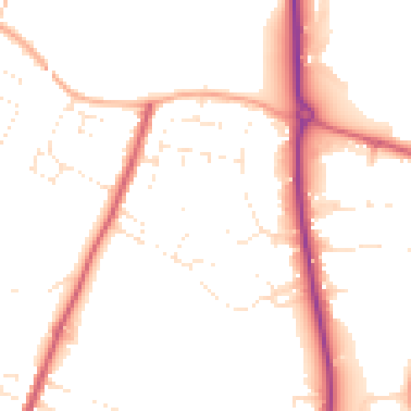 Daytime road noise heatmap for GL50 4PY
