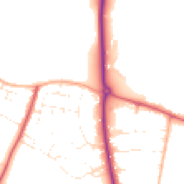 Daytime road noise heatmap for GL50 4QB
